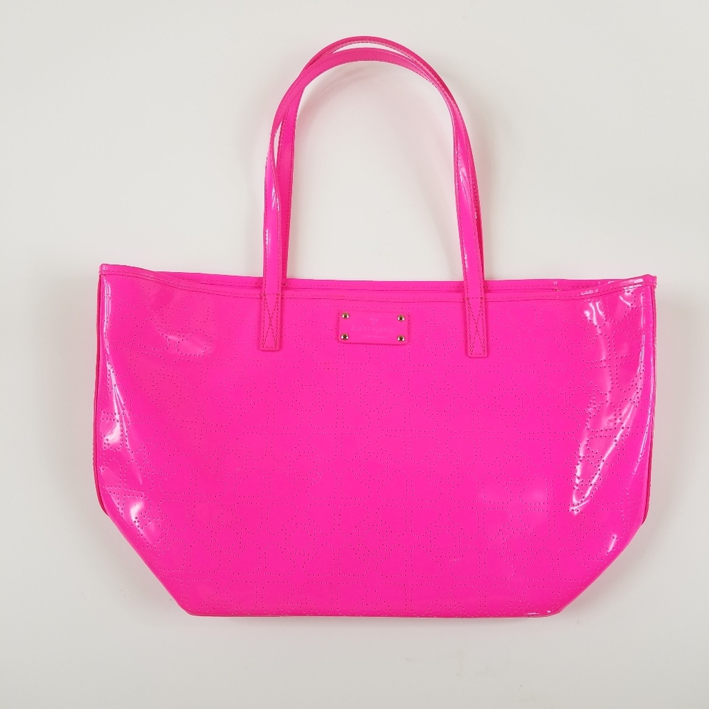 Kate Spade Perforated Heart Print Leather Tote Bag - Picture 1 of 8